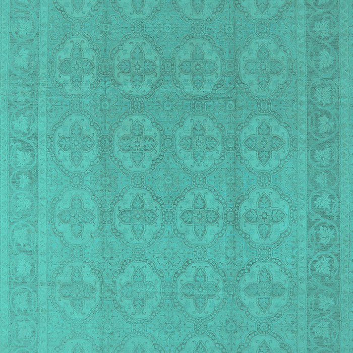 Machine Washable Oriental Turquoise Industrial Area Rugs, wshurb1115turq