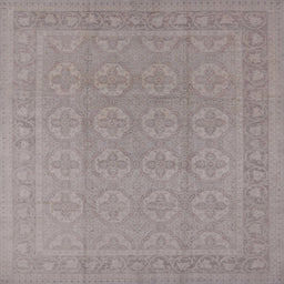 Square Mid-Century Modern Rose Purple Oriental Rug, urb1115