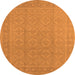 Round Oriental Orange Industrial Rug, urb1115org