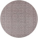 Round Machine Washable Industrial Modern Rose Dust Purple Rug, wshurb1115