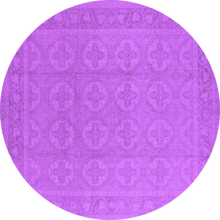 Round Oriental Purple Industrial Rug, urb1115pur