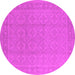 Round Machine Washable Oriental Pink Industrial Rug, wshurb1115pnk