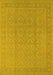 Machine Washable Oriental Yellow Industrial Rug, wshurb1115yw