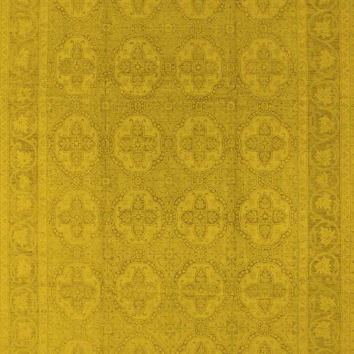 Machine Washable Oriental Yellow Industrial Rug, wshurb1115yw