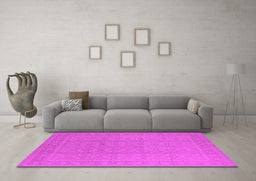 Machine Washable Oriental Pink Industrial Rug in a Living Room, wshurb1115pnk