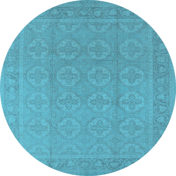 Round Oriental Light Blue Industrial Rug, urb1115lblu