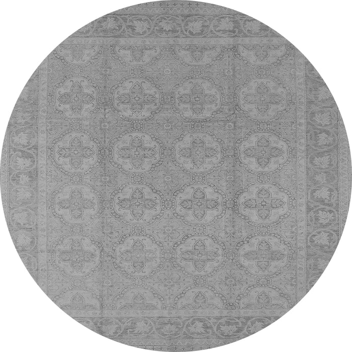 Round Oriental Gray Industrial Rug, urb1115gry
