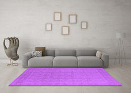 Machine Washable Oriental Purple Industrial Area Rugs in a Living Room, wshurb1115pur
