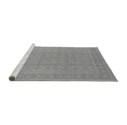 Sideview of Machine Washable Oriental Gray Industrial Rug, wshurb1115gry