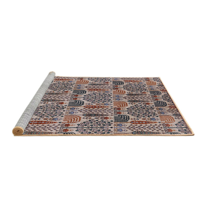 Sideview of Machine Washable Industrial Modern Rose Pink Rug, wshurb1116