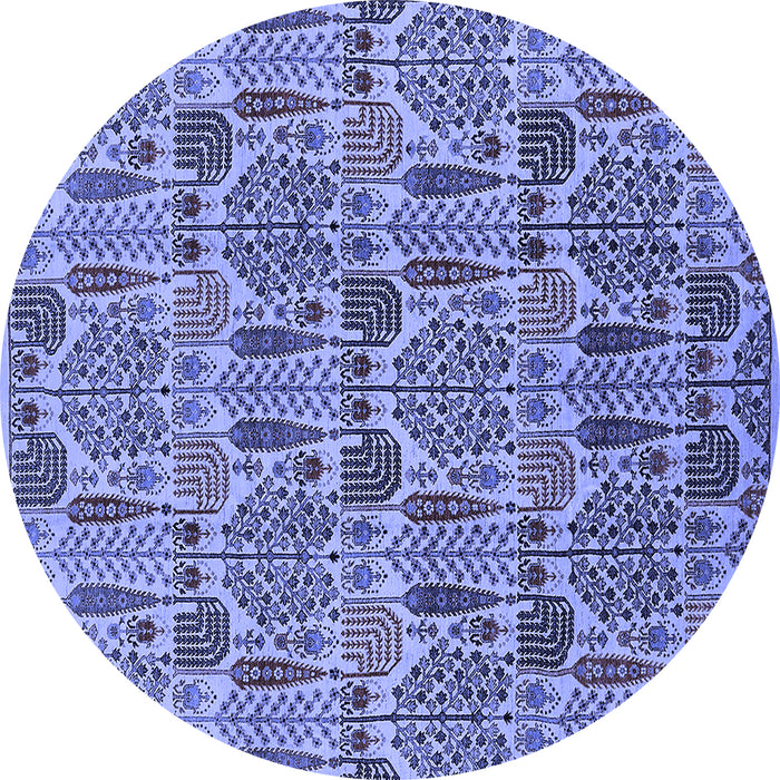 Round Oriental Blue Industrial Rug, urb1116blu