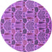 Round Oriental Purple Industrial Rug, urb1116pur