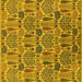 Square Machine Washable Oriental Yellow Industrial Rug, wshurb1116yw