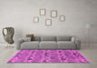 Machine Washable Oriental Pink Industrial Rug in a Living Room, wshurb1116pnk