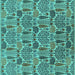 Square Oriental Turquoise Industrial Rug, urb1116turq