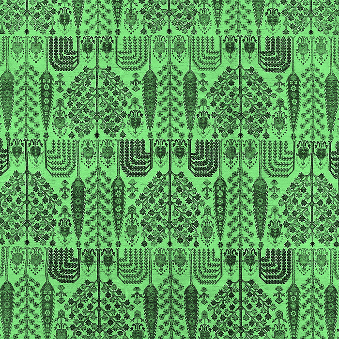 Machine Washable Oriental Emerald Green Industrial Area Rugs, wshurb1116emgrn