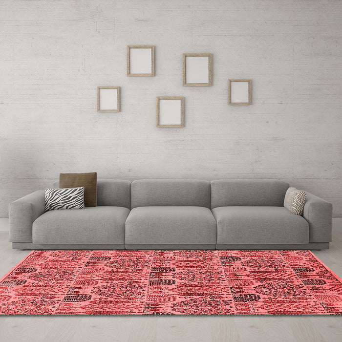 Industrial Red Washable Rugs