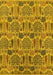 Machine Washable Oriental Yellow Industrial Rug, wshurb1116yw