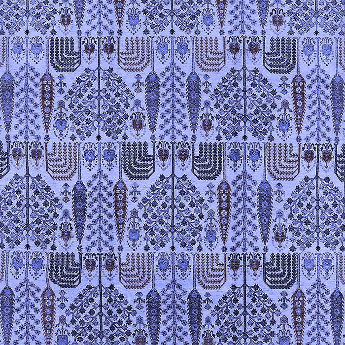 Machine Washable Oriental Blue Industrial Rug, wshurb1116blu