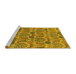 Sideview of Machine Washable Oriental Yellow Industrial Rug, wshurb1116yw