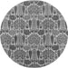 Round Oriental Gray Industrial Rug, urb1116gry