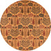 Round Oriental Orange Industrial Rug, urb1116org