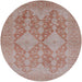 Round Machine Washable Industrial Modern Khaki Rose Pink Rug, wshurb1117