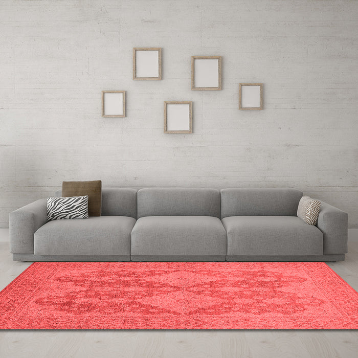 Industrial Red Washable Rugs