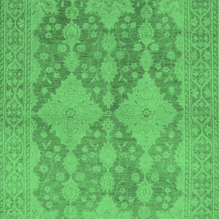 Machine Washable Oriental Emerald Green Industrial Area Rugs, wshurb1117emgrn