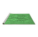 Sideview of Machine Washable Oriental Emerald Green Industrial Area Rugs, wshurb1117emgrn