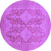 Round Oriental Purple Industrial Rug, urb1117pur