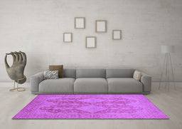 Machine Washable Oriental Purple Industrial Area Rugs in a Living Room, wshurb1117pur