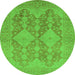 Round Oriental Green Industrial Rug, urb1117grn