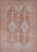 Mid-Century Modern Khaki Rose Pink Oriental Rug, urb1117