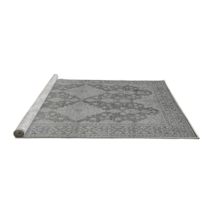Sideview of Machine Washable Oriental Gray Industrial Rug, wshurb1117gry