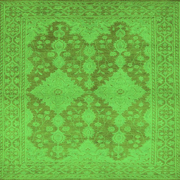 Square Oriental Green Industrial Rug, urb1117grn