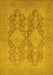 Machine Washable Oriental Yellow Industrial Rug, wshurb1117yw