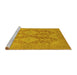 Sideview of Machine Washable Oriental Yellow Industrial Rug, wshurb1117yw