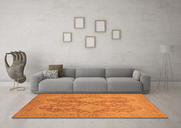 Machine Washable Oriental Orange Industrial Area Rugs in a Living Room, wshurb1117org