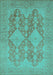 Machine Washable Oriental Turquoise Industrial Area Rugs, wshurb1117turq