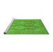Sideview of Machine Washable Oriental Green Industrial Area Rugs, wshurb1117grn
