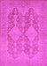 Machine Washable Oriental Pink Industrial Rug, wshurb1117pnk