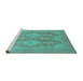 Sideview of Machine Washable Oriental Turquoise Industrial Area Rugs, wshurb1117turq