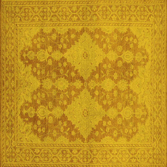 Square Oriental Yellow Industrial Rug, urb1117yw