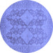 Round Oriental Blue Industrial Rug, urb1117blu