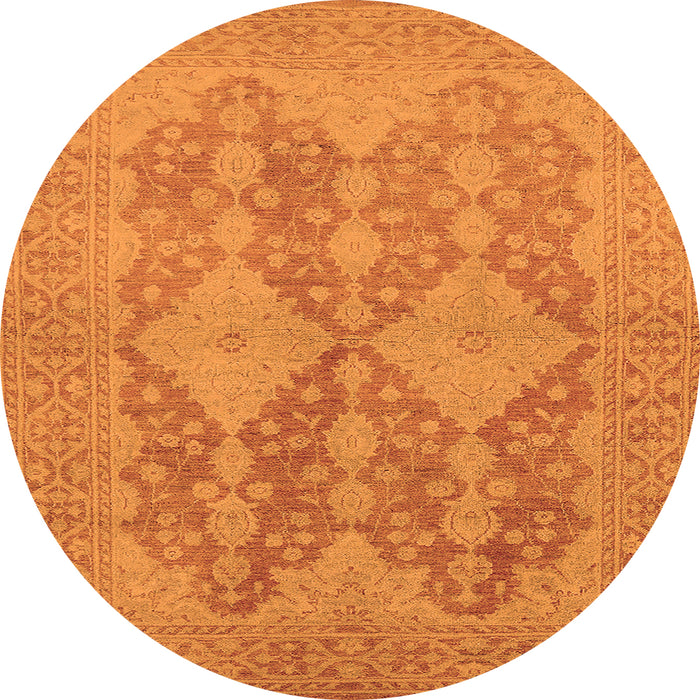 Round Oriental Orange Industrial Rug, urb1117org