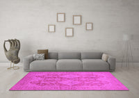 Machine Washable Oriental Pink Industrial Rug, wshurb1117pnk