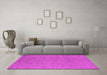 Machine Washable Oriental Pink Industrial Rug in a Living Room, wshurb1118pnk