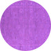 Round Oriental Purple Industrial Rug, urb1118pur