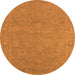 Round Oriental Orange Industrial Rug, urb1118org